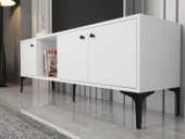 Wood'n Love Hira 160 Cm Metal Ayaklı Tv Ünitesi - Beyaz / Siyah - 2