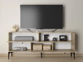 Wood'n Love Katre 150 Cm Metal Ayaklı Tv Ünitesi - Atlantik Çam / Siyah - 3