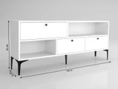 Wood'n Love Katre 150 Cm Metal Ayaklı Tv Ünitesi - Beyaz / Siyah - 6