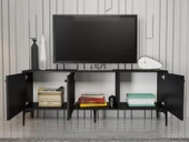 Wood'n Love Bello 160 Cm Metal Ayaklı Tv Ünitesi - Konsol - Siyah / Siyah - 3