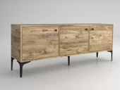 Wood'n Love Bello 160 Cm Metal Ayaklı Tv Ünitesi - Konsol - Atlantik Çam / Siyah - 5