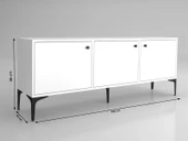 Wood'n Love Bello 160 Cm Metal Ayaklı Tv Ünitesi - Konsol - Beyaz / Siyah - 6