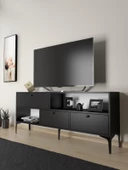 Wood'n Love Katre 150 Cm Metal Ayaklı Tv Ünitesi - Siyah / Siyah - 4