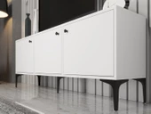 Wood'n Love Bello 160 Cm Metal Ayaklı Tv Ünitesi - Konsol - Beyaz / Siyah - 2