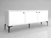 Wood'n Love Bello 160 Cm Metal Ayaklı Tv Ünitesi - Konsol - Beyaz / Siyah - 5