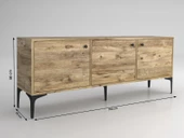 Wood'n Love Bello 160 Cm Metal Ayaklı Tv Ünitesi - Konsol - Atlantik Çam / Siyah - 6