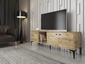 Wood'n Love Hira 160 Cm Metal Ayaklı Tv Ünitesi - Atlantik Çam / Siyah - 1