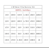 Direnç Seti 30 Çeşit 20şer Adet - 600 Adet (1/4W) thumbnail 5