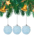 Yılbaşı Çam Ağacı Süsü Mavi Top 4 cm 6'lı - 2