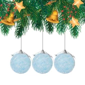 Yılbaşı Çam Ağacı Süsü Mavi Top 4 cm 6'lı - 1