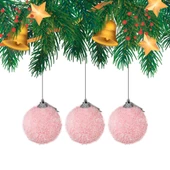 Yılbaşı Çam Ağacı Süsü Pembe Top 4 cm 6'lı - 1