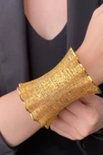 14 Ayar Altın Kadın 9 Cm Tül Bilezik - 7