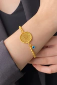 22 Ayar Altın Kadın Çeyrekli Dorika Top Bileklik - 7