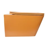 Mat Turuncu Kanalsız Asma Klozet+Soft Kapak Wh-815+Cs-24 - 1