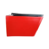 Pure Mat Kırmızı Sıyah Kanalsız Asma Klozet+Soft Kapak Wh-817+Cs-18 - 1
