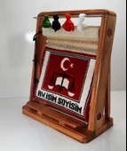 100tel Avukat İsim Motifli El Dokuması Hediyelik Minyatür Halı - 2
