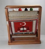 100tel Avukat İsim Motifli El Dokuması Hediyelik Minyatür Halı - 4