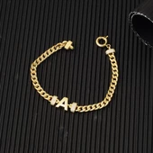 14 Ayar Altın A Harfli Bileklik thumbnail 5