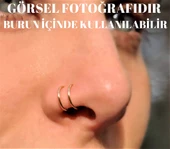 DELİKSİZ SIKIŞTIRMA FAKE DUDAK BURUN KULAK KIKIRDAK SEPTUM 316L CERRAHİ ÇELİK SİYAH KAPLAMA-00VP97 - 7