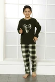 Kışlık Baba Oğul Polar Pijama Takımı -Geyikli Yılbaşı Aile Pijaması- Tek Adet - 8