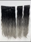 Siyah Gri Afro Dalgalı – 65cm 190 gr. FİBER SENTETİK Çıt Çıt – Renk No:89AF1 - 1
