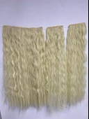 PLATİN Sarısı Afro Dalgalı – 65cm 190 gr. FİBER SENTETİK Çıt Çıt – Renk No:613 - 2