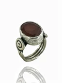 El Üretim Yakut Taş Otantik 925 Ayar Gümüş Yüzük - 2