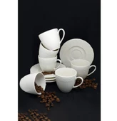 Kütahya Porselen Bone Pearl Başak Sade 12 Parça Kahve Fincan Takımı - 1