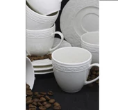 Kütahya Porselen Bone Pearl Başak Sade 12 Parça Kahve Fincan Takımı - 2