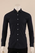 Uzun Kol Slim Fit Desenli Gömlek - 1