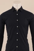Uzun Kol Slim Fit Desenli Gömlek - 3