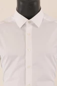Uzun Kol Slim Fit Damatlık Beyaz Gömlek - 3