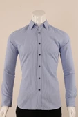 Uzun Kol Slim Fit Çizgili Gömlek - 6