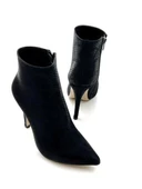 Potinonline K1034 Kadın Yılan Baskılı Sivri Topuk Kısa Bot&Bootie - 8