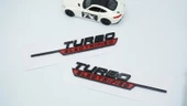 DK Tuning Turbo Electrified Kırmızı Çamurluk Yanı Logo Benz İle Uyumlu - 4