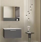 Vega 80 Cm Antrasıt Banyo Dolap Takımı - 1