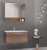 Vega 80 Cm Cevız Banyo Dolap Takımı - 1