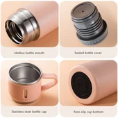 Paslanmaz Çelik 304 Çelik Termos Bardaklı Sıcak Soğuk Muhafazalı Kaliteli Sızdırmaz Mug FLYON-527 - 3