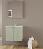 Mına 60 Cm Yesıl Banyo Dolap Takımı - 1