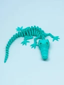 3D Hareketli İskelet Timsah Figürlü Oyuncak - Turkuaz thumbnail 2