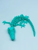 3D Hareketli İskelet Timsah Figürlü Oyuncak - Turkuaz thumbnail 4