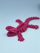 3D Hareketli Timsah Figürlü Oyuncak & Masa Dekoru - Pembe - 5