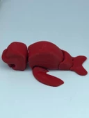 3D Hareketli Deniz Aygırı / Mors Figürlü Oyuncak - Kırmızı thumbnail 2