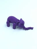 3D Hareketli Oyuncak Fil & Dekor - Mor thumbnail 2