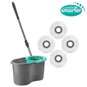 SMARTER OTOMATİK TEMİZLİK SETİ 4 MİKROFİBER MOP PASPAS - 1