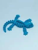 3D Hareketli Timsah Figürlü Oyuncak & Masa Dekoru -Mavi thumbnail 2