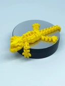 3D Hareketli Timsah Figürlü Oyuncak & Masa Dekoru - Sarı thumbnail 7