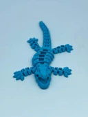 3D Hareketli Timsah Figürlü Oyuncak & Masa Dekoru -Mavi thumbnail 1