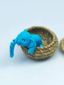 3D Hareketli Oyuncak Fil & Dekor - Mavi - 1