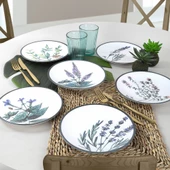 Keramika Keraart Çiçek Bahçesi Pasta Tabağı 20 Cm 6 Adet - 18938-39-40-41-42-43 - 2